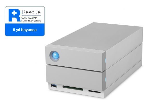 20TB LACIE 3.5 INC STGB20000400 2BIG DOCK STATION 2X THUNDERBOLT3 + USB 3.1 RAID 0/1 HARİCİ DİSK, 5 YIL DATA KURTARMA SERVİSİ