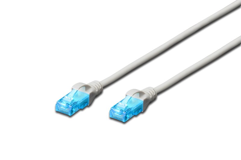 DIGITUS DK-1511-0025 CAT5E PATCH KABLO, UTP, 0.25 METRE, AWG 26/7, GRİ RENK, 3P SERTİFİKALI