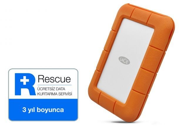 4TB LACIE 2.5 INC STFS4000800 RUGGED THUNDERBOLT & USB 3.1 TAŞINABİLİR DİSK ŞOK YAĞMUR BASINÇ VE TOZA KARŞI KORUMALI, 3 YIL DATA KURTARMA SERVİSİ