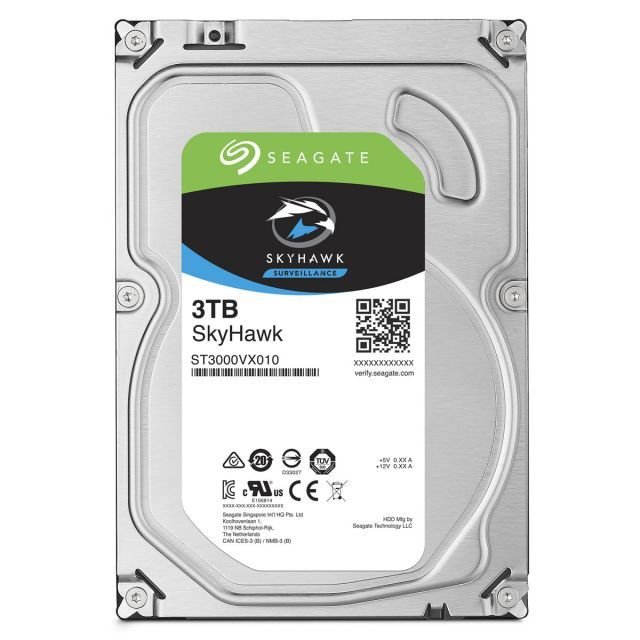 SEAGATE SKYHAWK 3.5 3TB SATA 3.0 64MB 180MB/S 5900RPM 64HD KAMERA 180TB/YİL ISYÜKÜ 7/24 GÜVENLİK DİSKİ ST3000VX010