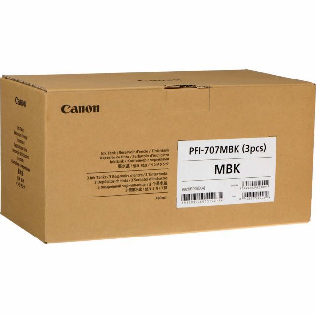 CANON 9820B003 PFI-707MBK (3LÜ) MAT SİYAH KARTUŞ (700 ML x 3)IPF 830/IPF 840/IPF 850