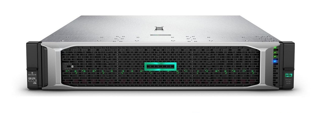 HPE Srv DL380 Gen10 2*Xeon Silver 4210 CPU(10C/2.2Ghz) 128GB DDR4 4x960GB HPE HDD SATA SSD (8x2.5”) Hotplug P408i-a/2GB 4x1GbE 2x500W PSU Rack Server