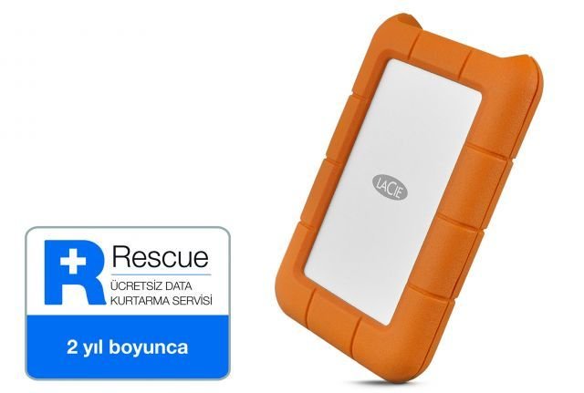 1TB LACIE 2.5 INC USB 3.1 (USB-C) STFR1000800 RUGGED MINI TAŞINABİLİR DİSK ŞOK YAĞMUR VE BASINÇ KORUMALI,2 YIL DATA KURTARMA SERVİSİ