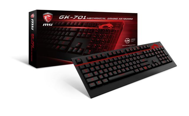 MSI GG GK-701 GAMING KEYBOARD US CHERRY MX BROWN KIRMIZI LED AYDINLATMA KAYMAZ KAUÇUK AYAK US DİZİLİM ÖRGÜ KABLO ALTIN KAPLAMA USB B