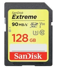 SanDisk Extreme SDHC Card 128GB 90MB/s Class 10 UHS-I U3