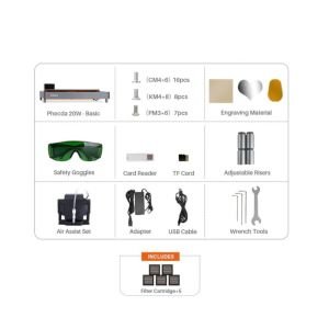 Elegoo Phecda 20W Lazer Gravür ve Kesme Makinesi (Paket 2)