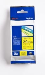 BROTHER P-TOUCH TZE-651 TZE-TAPE 24 MM SARI ÜZERİNE SİYAH LAMİNASYONLU ETİKET