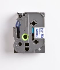 BROTHER P-TOUCH TZE-253 TZE-TAPE 24 MM BEYAZ ÜZERİNE MAVİ LAMİNASYONLU ETİKET