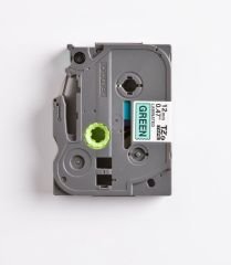 BROTHER P-TOUCH TZE-731 TZE-TAPE 12MM YEŞİL ÜZERİNE SİYAH LAMİNASYONLU ETİKET