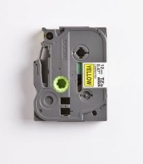BROTHER P-TOUCH TZE-631 TZE-TAPE 12MM SARI ÜZERİNE SİYAH LAMİNASYONLU ETİKET