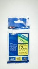 BROTHER P-TOUCH TZE-631 TZE-TAPE 12MM SARI ÜZERİNE SİYAH LAMİNASYONLU ETİKET