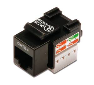 DIGITUS DN-93501 CAT5 E KEYSTONE JACK ZIRHSIZ, RJ45, SİYAH RENK, LSA
