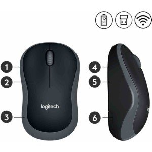 LOGITECH M185 GREY/BLACK WiFi MOUSE