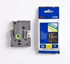 BROTHER P-TOUCH TZE-335 TZE-TAPE 12MM SİYAH ÜZERİNE BEYAZ LAMİNASYONLU ETİKET