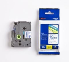 BROTHER P-TOUCH TZE-233 TZE-TAPE 12MM BEYAZ ÜZERİNE MAVİ LAMİNASYONLU ETİKET