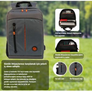 NPO CITYLIFE SMART CL01G  NOTEBOOK SIRT ÇANTASI GRİ