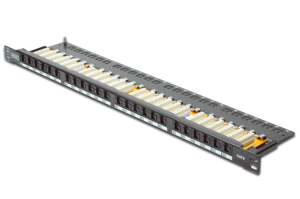 DIGITUS DN-91624U-SL-SH 19 INCH 24 PORT CAT6 UTP 8P8C LSA  0,5U BOYUT KAPAKLI ZIRHSIZ PATCH PANEL
