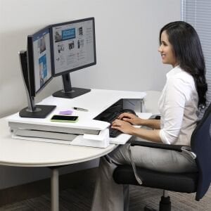 Ergotron WorkFit-T 33-397-062 Beyaz Oturmalı Masaüstü Bilgisayar Standı