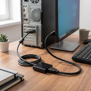 Digitus DA-70473 15cm Kablolu VGA - HDMI Çevirici