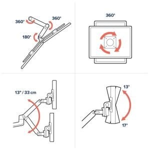 Ergotron 45-489-224 LX Mat Siyah Masaüstü Çift Monitör Kolu