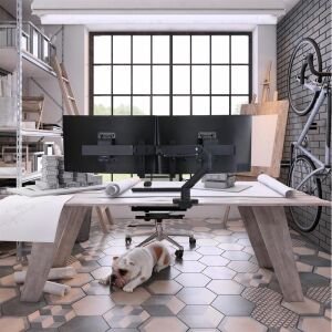 Ergotron 45-476-224 HX Mat Siyah Masaüstü Çift Monitör Kolu