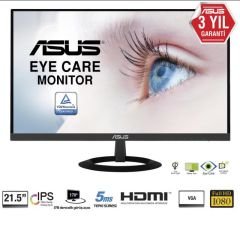 21.5 ASUS VZ229HE IPS VZ229HE IPS 1920x1080 5ms, 75hz 3YIL D-SUB,HDMI EyeCare Flicker-Free,Çerçevesiz,Düşük Mavi Işık,Ultra slim