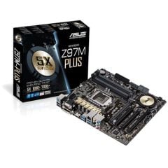 ASUS Z97M-PLUS LGA1150 Z97 DDR3 MATX HDMI DVI VGA GLAN SATA3 USB3 ANAKART