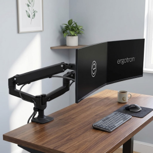 Ergotron 45-245-224 LX Mat Siyah Masaüstü Yan Yana Çift Monitör Kolu