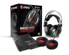 MSI GG IMMERSE GH70 GAMİNG HEADSET 7.1 SANAL ÇEVRESEL SES RGB LED AYDINLATMA MYSTİC LİGHT 50MM SÜRÜCÜ ÇELİK BANT KABLO KUMANDA SÖKÜL