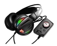 MSI GG IMMERSE GH70 GAMİNG HEADSET 7.1 SANAL ÇEVRESEL SES RGB LED AYDINLATMA MYSTİC LİGHT 50MM SÜRÜCÜ ÇELİK BANT KABLO KUMANDA SÖKÜL