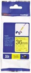 BROTHER P-TOUCH TZE-FX661 TZE-TAPE 36MM SARI ÜZERİNE SİYAH ESNEK LAMİNASYONLU ETİKET