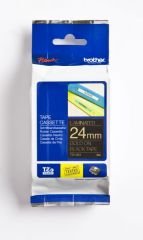 BROTHER P-TOUCH TZE-354 TZE-TAPE 24 MM SİYAH ÜZERİNE ALTIN LAMİNASYONLU ETİKET
