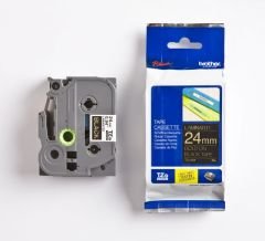 BROTHER P-TOUCH TZE-354 TZE-TAPE 24 MM SİYAH ÜZERİNE ALTIN LAMİNASYONLU ETİKET