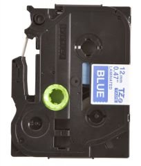 BROTHER P-TOUCH TZE-535 TZE-TAPE 12MM MAVİ ÜZERİNE BEYAZ LAMİNASYONLU ETİKET