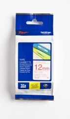 BROTHER P-TOUCH TZE-232 TZE-TAPE 12MM BEYAZ ÜZERİNE KIRMIZI LAMİNASYONLU ETİKET