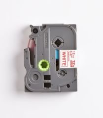 BROTHER P-TOUCH TZE-232 TZE-TAPE 12MM BEYAZ ÜZERİNE KIRMIZI LAMİNASYONLU ETİKET