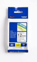 BROTHER P-TOUCH TZE-231 TZE-TAPE 12MM BEYAZ ÜZERİNE SİYAH LAMİNASYONLU ETİKET