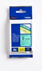 BROTHER P-TOUCH TZE-721 TZE-TAPE 9MM YEŞİL ÜZERİNE SİYAH LAMİNASYONLU ETİKET