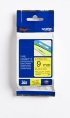 BROTHER P-TOUCH TZE-621 TZE-TAPE 9MM SARI ÜZERİNE SİYAH LAMİNASYONLU ETİKET