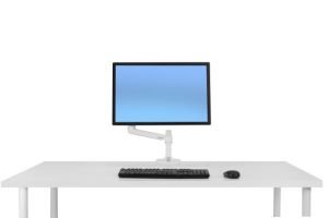 LX DESK MOUNT, LCD ARM, NO GROMMET MOUNT, BRIGHT WHITE TEXTURE