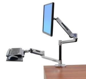 LX HD SIT-STAND DESK MOUNT LCD ARM, POLISHED