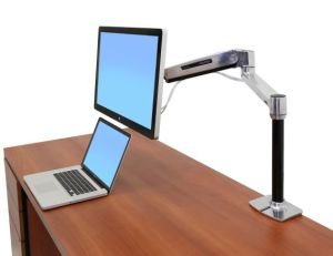 LX HD SIT-STAND DESK MOUNT LCD ARM, POLISHED