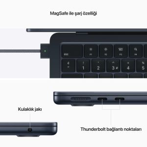 Apple MacBook Air 13.6 inc M2 8CPU 8GPU 16GB 512GB Gece Yarısı Z1600010A