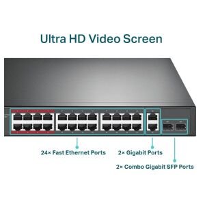 TP-Link TL-SL1226P 24 Port 2 Port Gigabit 250W PoE+ Switch