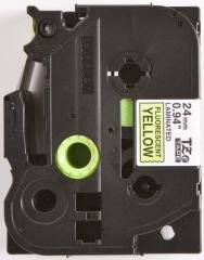 BROTHER P-TOUCH TZE-C51 TZE-TAPE 24 MM FOSFORLU TURUNCU ÜZERİNE SİYAH LAMİNASYONLU ETİKET