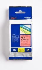 BROTHER P-TOUCH TZE-451 TZE-TAPE 24 MM KIRMIZI ÜZERİNE SİYAH LAMİNASYONLU ETİKET
