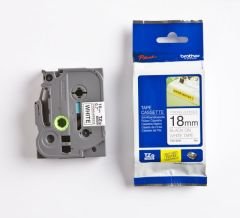 BROTHER P-TOUCH TZE-S241 TZE-TAPE 18MM BEYAZ ÜZERİNE SİYAH GÜÇLÜ YAPIŞKANLI LAMİNASYONLU ETİKET