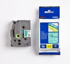 BROTHER P-TOUCH TZE-741 TZE-TAPE 18 MM YEŞİL ÜZERİNE SİYAH LAMİNASYONLU ETİKET