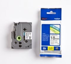 BROTHER P-TOUCH TZE-241 TZE-TAPE 18 MM BEYAZ ÜZERİNE SİYAH LAMİNASYONLU ETİKET
