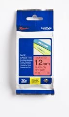 BROTHER P-TOUCH TZE-431 TZE-TAPE 12MM KIRMIZI ÜZERİNE SİYAH LAMİNASYONLU ETİKET